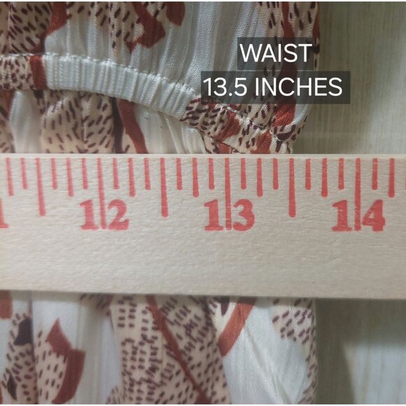 NWT Voy Brown/Cream Abstract Print Midi Dress Size SMALL - Picture 5 of 7